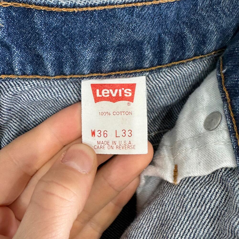 Vintage 90s Orange Tab Levis Jeans 36x322 Bootcut Flared Medium Wash Made in USA - Picture 6 of 6